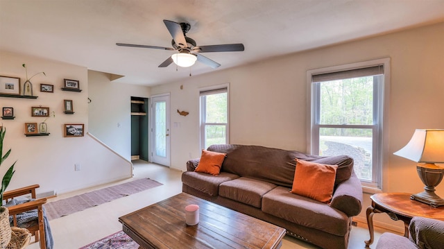 31 English Ln, Egg Harbor Township, NJ 08234 - living area with a ceiling fan