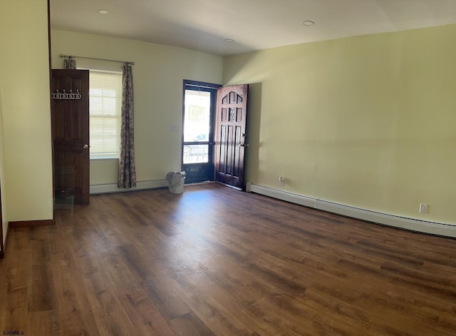 2910 Sunset Ave, Atlantic City, NJ 08401 - empty room featuring baseboard heating, wood finished floors, and baseboards