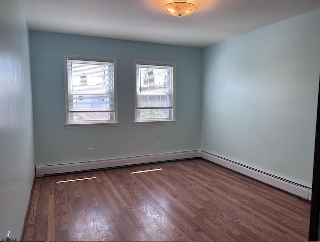 2910 Sunset Ave, Atlantic City, NJ 08401 - empty room featuring wood finished floors, baseboard heating, a baseboard heating unit, and baseboards