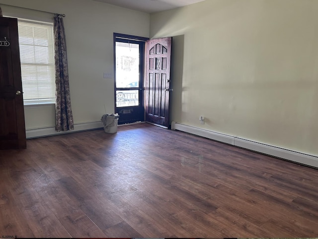 2910 Sunset Ave, Atlantic City, NJ 08401 - empty room featuring a baseboard heating unit and dark wood-type flooring