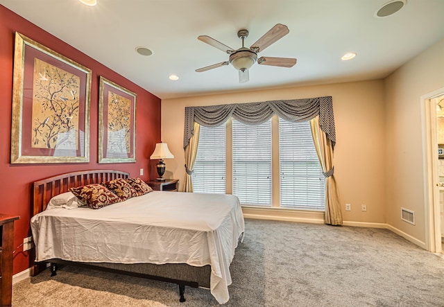 31 Leah Ct, Hammonton, NJ 08037 - bedroom featuring carpet floors, recessed lighting, baseboards, and ceiling fan