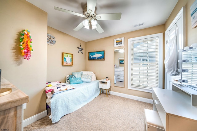 802 Coolidge Rd Unit 2, Ocean City, NJ 08226 - carpeted bedroom with baseboards and a ceiling fan