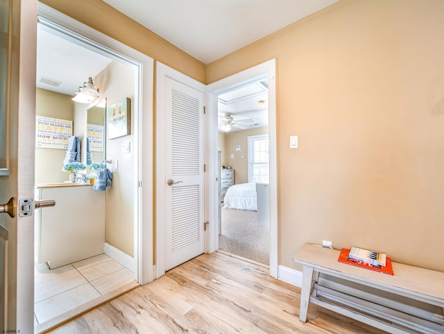 802 Coolidge Rd Unit 2, Ocean City, NJ 08226 - hallway with wood finished floors and baseboards