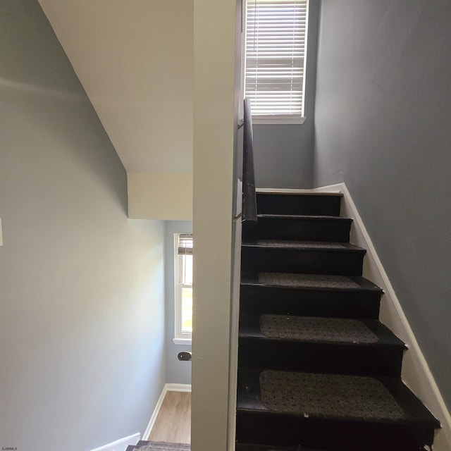 206 N S Carolina Ave, Atlantic City, NJ 08401 - stairway featuring wood finished floors and baseboards