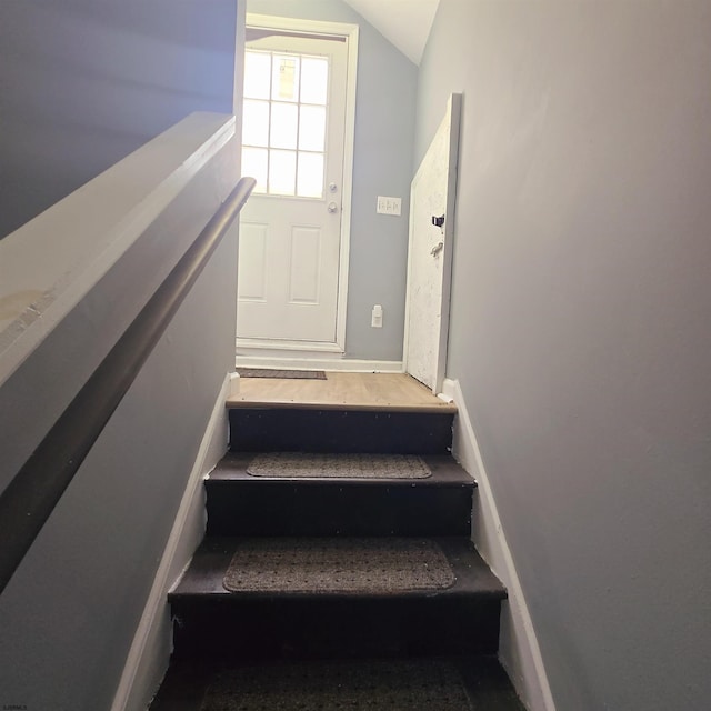 206 N S Carolina Ave, Atlantic City, NJ 08401 - stairway with lofted ceiling and baseboards
