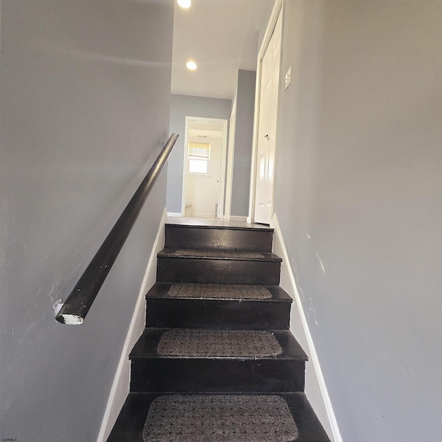 206 N S Carolina Ave, Atlantic City, NJ 08401 - stairway with baseboards and recessed lighting