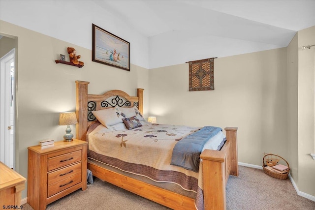 669 E Lake Front Cir Unit 669, Smithville, NJ 08205 - bedroom featuring carpet flooring, vaulted ceiling, and baseboards