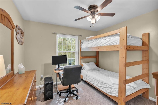669 E Lake Front Cir Unit 669, Smithville, NJ 08205 - carpeted bedroom featuring an office area, baseboards, and ceiling fan