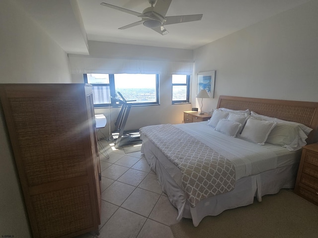 3101 Boardwalk Unit 2409-2, Atlantic City, NJ 08401 - bedroom with light tile patterned floors and ceiling fan