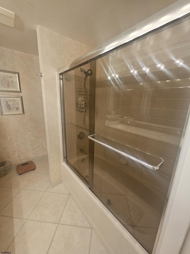 3101 Boardwalk Unit 2409-2, Atlantic City, NJ 08401 - full bathroom featuring tile patterned floors and combined bath / shower with glass door