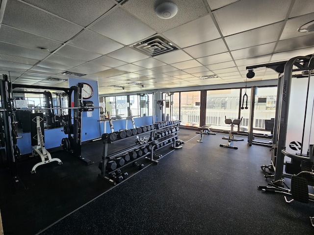 3101 Boardwalk Unit 2409-2, Atlantic City, NJ 08401 - exercise room featuring a drop ceiling