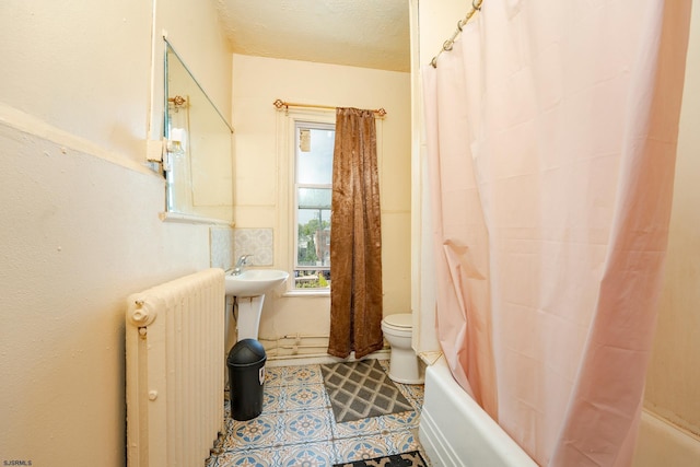 32 N Florida Ave, Atlantic City, NJ 08401 - full bath with radiator, toilet, and shower / bath combination with curtain