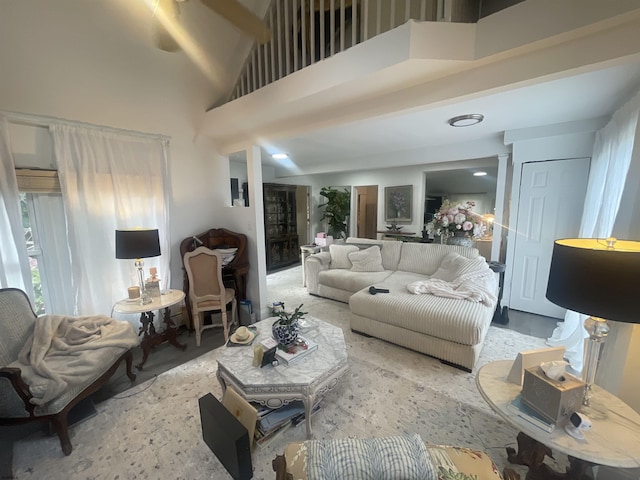 27 E Pierson Ave, Somers Point, NJ 08244 - living room featuring high vaulted ceiling
