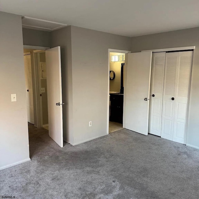 126 Club Pl Unit 126, Galloway Township, NJ 08205 - unfurnished bedroom with carpet, a closet, baseboards, and connected bathroom