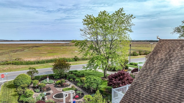 overview of rural landscape with a large body of water