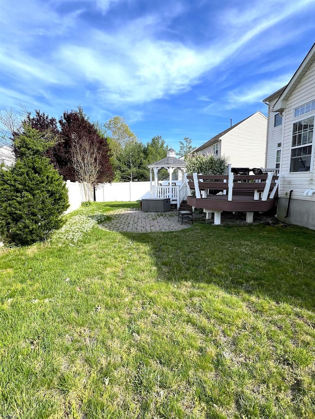 11 Gallant Fox Ln, Egg Harbor Township, NJ 08234 - view of yard with a deck, a patio, and a gazebo