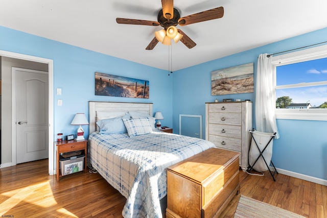 4400 Harbor Beach Blvd, Brigantine, NJ 08203 - bedroom with wood finished floors, baseboards, and ceiling fan