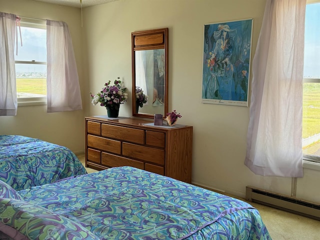 4102 W Ave Unit 2, Ocean City, NJ 08226 - bedroom with baseboard heating, multiple windows, and carpet