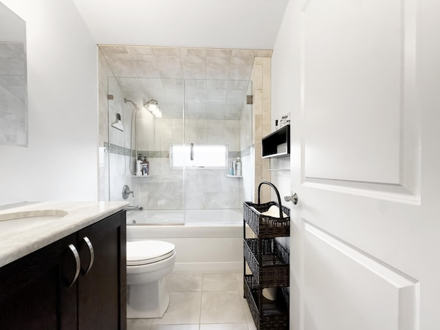 9315 Ventnor Ave, Margate, NJ 08402 - full bathroom featuring tile patterned flooring, toilet, shower / bath combination with glass door, and vanity