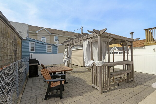 9315 Ventnor Ave, Margate, NJ 08402 - view of patio with a pergola, a fenced backyard, grilling area, and outdoor dining space
