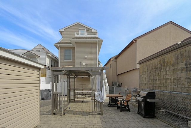 9315 Ventnor Ave, Margate, NJ 08402 - view of patio / terrace featuring area for grilling, a pergola, and fence