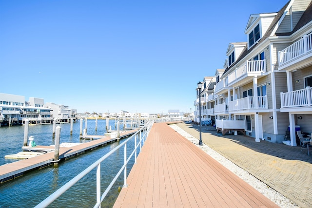 dock featuring a water view