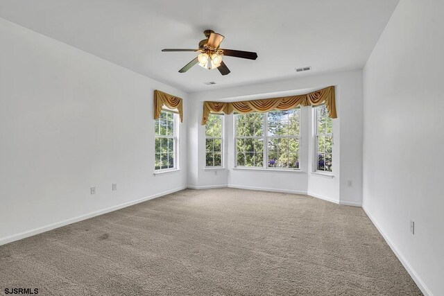 317 Southmoor Dr, Galloway Township, NJ 08205 - spare room with plenty of natural light, a ceiling fan, and carpet flooring