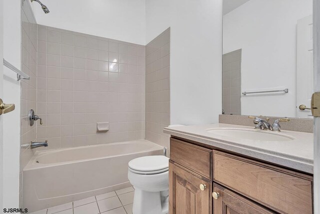 317 Southmoor Dr, Galloway Township, NJ 08205 - bathroom featuring tile patterned flooring, toilet, tub / shower combination, and vanity