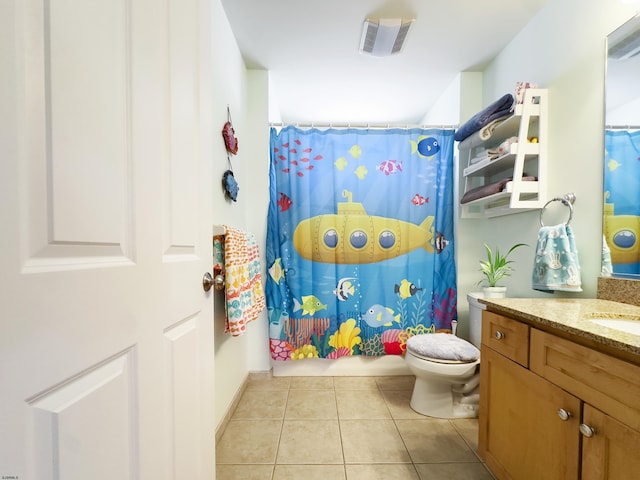 818 Aldrich Rd Fl 2Nd, Ocean City, NJ 08226 - bathroom with tile patterned floors, toilet, vanity, and shower / bath combo