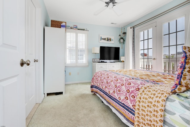818 Aldrich Rd Fl 2Nd, Ocean City, NJ 08226 - carpeted bedroom with multiple windows, baseboards, a ceiling fan, and access to outside