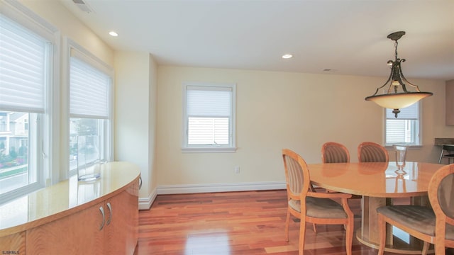 13 S Vendome Ave, Margate, NJ 08402 - dining space with plenty of natural light, light wood finished floors, baseboards, and recessed lighting