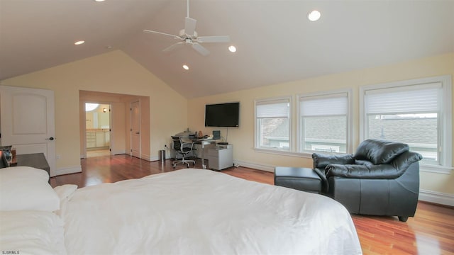 13 S Vendome Ave, Margate, NJ 08402 - bedroom with multiple windows, light wood-style floors, an office area, lofted ceiling, and recessed lighting