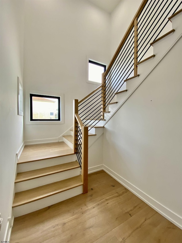 116 Bayshore Ave, Brigantine, NJ 08203 - stairway featuring wood finished floors and baseboards