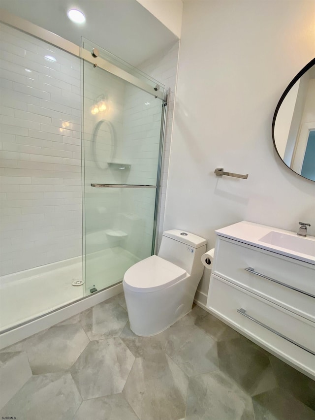 116 Bayshore Ave, Brigantine, NJ 08203 - bathroom with toilet, a stall shower, and vanity