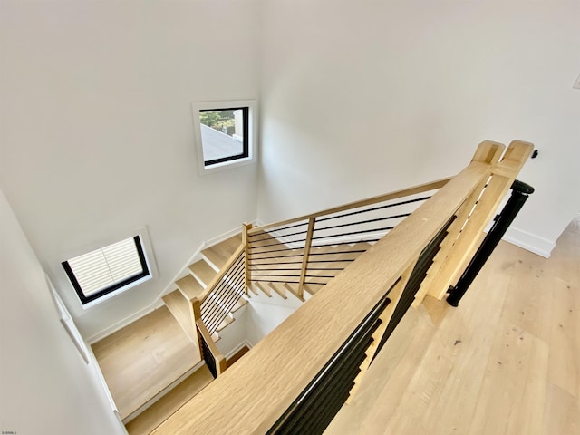 116 Bayshore Ave, Brigantine, NJ 08203 - stairway featuring hardwood / wood-style floors and baseboards