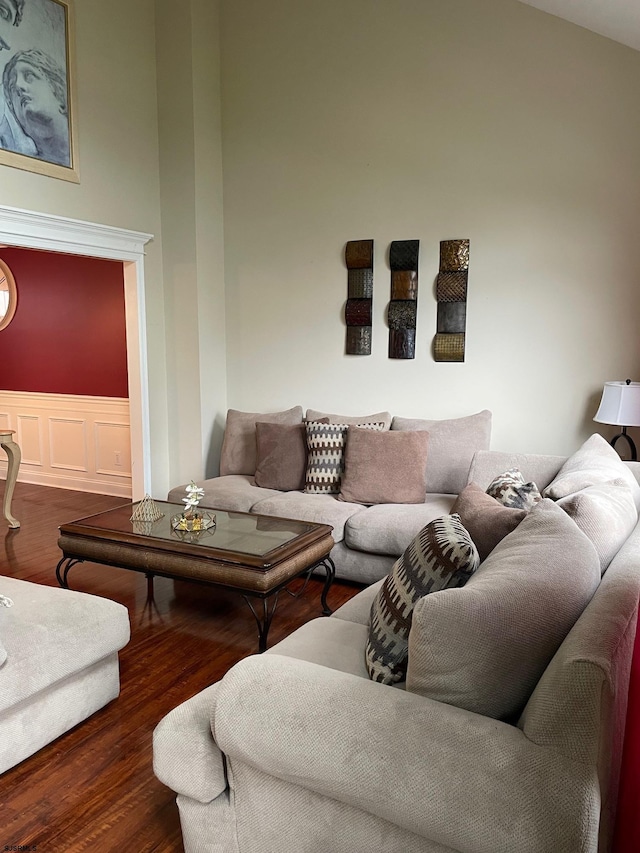 living area with wood finished floors