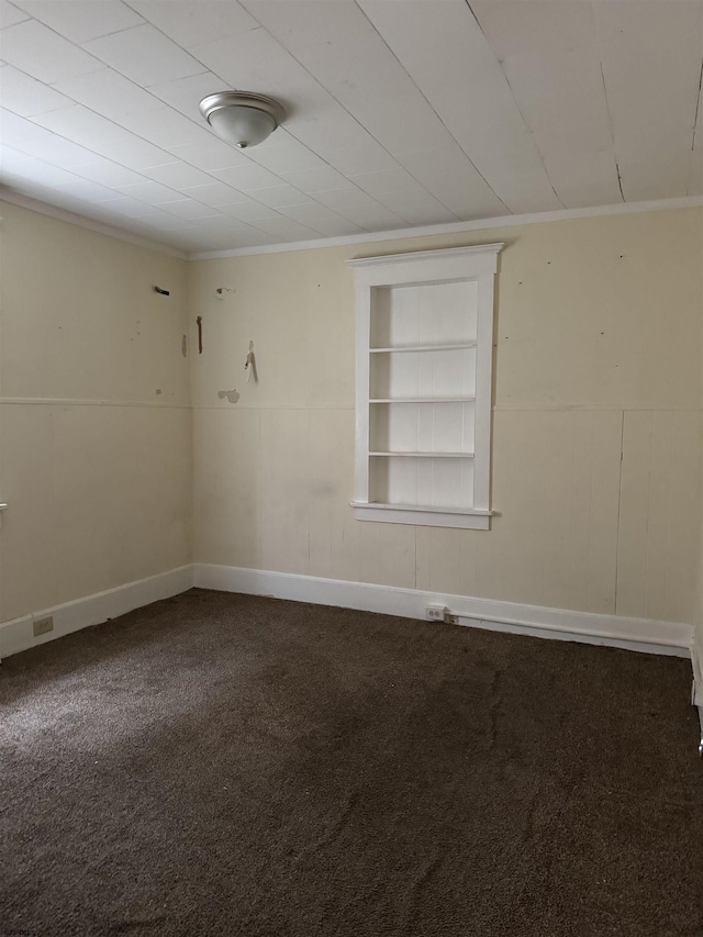 224 Linden Ave, Pleasantville, NJ 08232 - carpeted spare room with baseboards, built in shelves, and crown molding