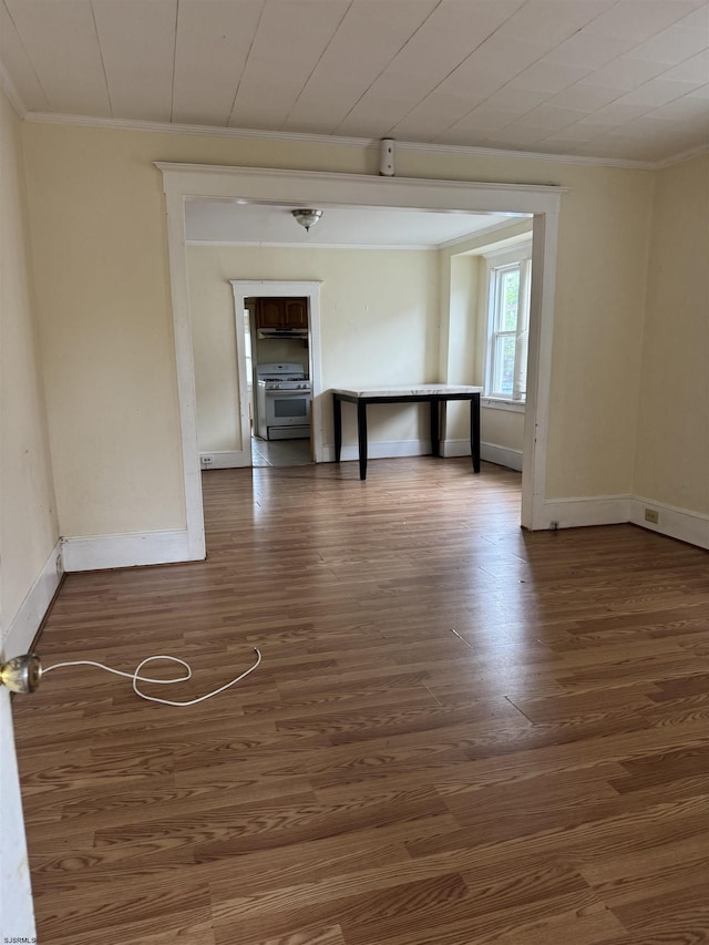 224 Linden Ave, Pleasantville, NJ 08232 - empty room with ornamental molding, wood finished floors, and baseboards