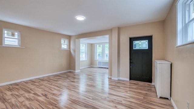 25 N Aberdeen Pl, Atlantic City, NJ 08401 - foyer featuring light wood-style flooring, radiator, and baseboards