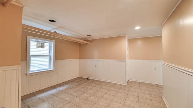 25 N Aberdeen Pl, Atlantic City, NJ 08401 - empty room featuring wainscoting, recessed lighting, and light tile patterned floors