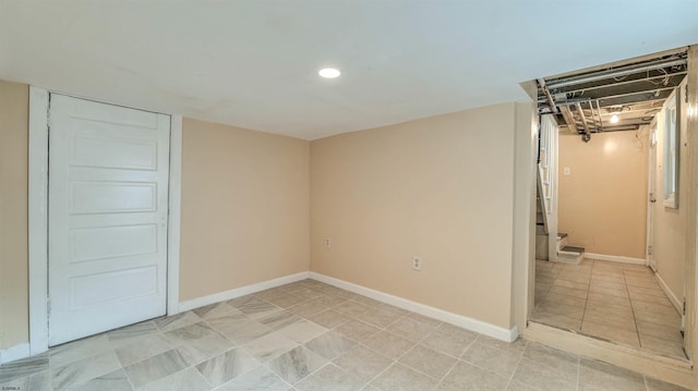 25 N Aberdeen Pl, Atlantic City, NJ 08401 - finished basement with baseboards, light tile patterned floors, and recessed lighting