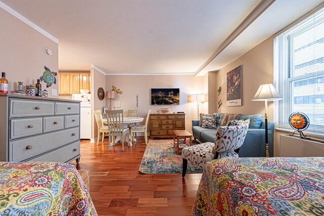 101 S Plaza Pl Unit 714, Lower Chelsea, NJ 08401 - bedroom with light wood-type flooring and crown molding