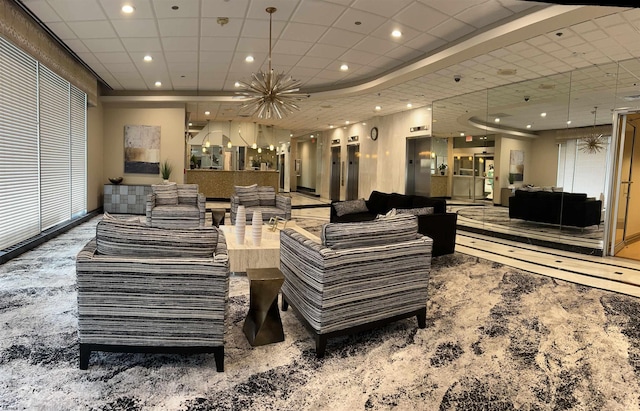 101 S Plaza Pl Unit 714, Lower Chelsea, NJ 08401 - common area featuring a paneled ceiling and recessed lighting