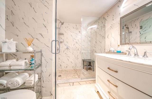 500 Bay Ave Unit 406S, Ocean City, NJ 08226 - full bath featuring tile walls, a stall shower, and vanity