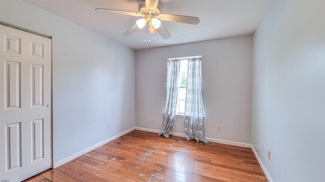 921 Navajo Ave, Absecon, NJ 08201 - spare room with light wood-style flooring, ceiling fan, and baseboards