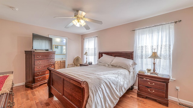 921 Navajo Ave, Absecon, NJ 08201 - bedroom with light wood-style flooring, baseboards, and a ceiling fan