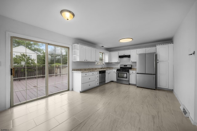414A Upas Ave, Galloway Township, NJ 08205 - kitchen with appliances with stainless steel finishes, white cabinets, and healthy amount of natural light