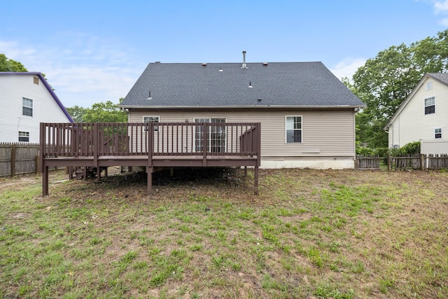 414A Upas Ave, Galloway Township, NJ 08205 - rear view of house featuring a wooden deck and a shingled roof