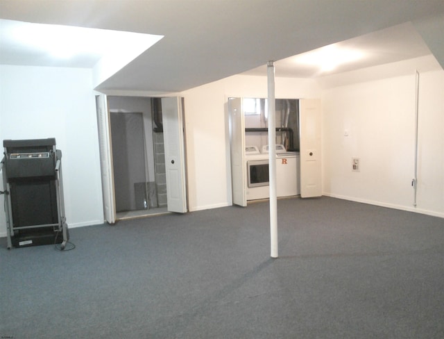 414A Upas Ave, Galloway Township, NJ 08205 - finished basement featuring separate washer and dryer, dark colored carpet, and baseboards