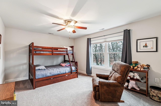 922 Central Ave, Hammonton, NJ 08037 - bedroom with carpet floors, baseboards, and a ceiling fan